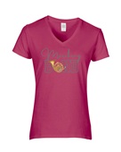 Epic Ladies Marching Band French Horn Brass V-Neck Graphic T-Shirts