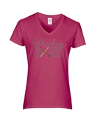 Epic Ladies Marching Band Clarinet Flute Instruments V-Neck Graphic T-Shirts