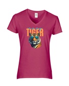 Epic Ladies Easy Tiger V-Neck Graphic T-Shirts