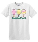 Epic Adult/Youth Pickleball Ya'll Cute Paddles Bow Daisy Cotton Graphic T-Shirts