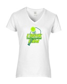Epic Ladies I Dink Therefore I Am Pickleball V-Neck Graphic T-Shirts