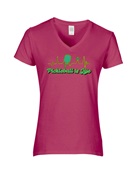 Epic Ladies Pickleball is Life Paddle Ball Game V-Neck Graphic T-Shirts