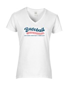 Epic Ladies Baseball Laces Hit Hard Distressed V-Neck Graphic T-Shirts