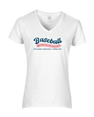 Epic Ladies Baseball Laces Hit Hard Run Fast V-Neck Graphic T-Shirts