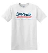 Epic Adult/Youth Softball Laces Hit Hard Run Distress Cotton Graphic T-Shirts