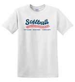 Epic Adult/Youth Softball Laces Hit Hard Run Fast Left Cotton Graphic T-Shirts