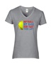 Epic Ladies Softball Hit Hard Run Fast Turn Left V-Neck Graphic T-Shirts
