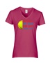 Epic Ladies Softball Hit Hard Run Fast Turn Left V-Neck Graphic T-Shirts