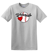 Epic Adult/Youth Baseball Love Heart Cotton Graphic T-Shirts