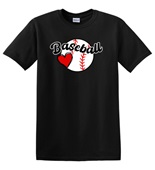 Epic Adult/Youth Baseball Love Heart Cotton Graphic T-Shirts