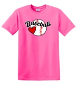 Epic Adult/Youth Baseball Love Heart Cotton Graphic T-Shirts