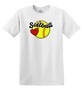 Epic Adult/Youth Softball Love Heart Cotton Graphic T-Shirts