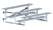 3 Row 7.5' Bleacher Single Foot Plank Tip & Roll BLCH-375TRG