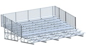 27 FT (10 Row Single Foot Plank with Guard Rail - Enclosed) Bleacher