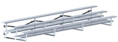 3 Row 21 FT Bleacher Preferred Double Foot Plank Tip & Roll BLDP-321TRG
