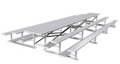 3 Row 21' Bleacher Single Foot Plank Back-To-Back BTBB-321