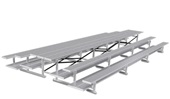 3 Row 21' Bleacher Preferred Double Foot Plank Back-To-Back BTDP-321