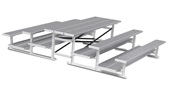 7.5 FT (3 Row Preferred Double Foot Plank Back-To-Back) Bleacher