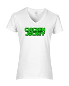 Epic Ladies Chicken Jockey Funny Zombie Movie Mine V-Neck Graphic T-Shirts