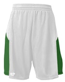 Mens 9" Inseam Flatback Mesh Geometrical Side Panels Basketball Shorts