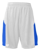 Mens 9" Inseam Flatback Mesh Geometrical Side Panels Basketball Shorts