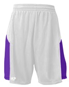 Mens 9" Inseam Flatback Mesh Geometrical Side Panels Basketball Shorts