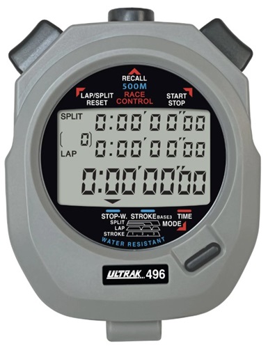 Stackhouse 3 Row Timer Stopwatch - 100 Memory Recall, Dual Split, Water Resistant With Calendar & Alarm