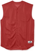 Adult Youth Mesh Full Button Front Sleeveless Baseball Jerseys
