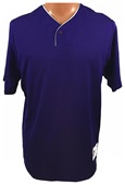 Youth One Button,White Collar Piping Baseball Jerseys (YXL - Deep Purple)