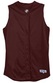 Womens Pro Mesh Full Button Sleeveless Softball Jersey