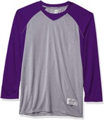 Adult / Youth Raglan Baseball T Shirt OXFORD/PURPLE Primary