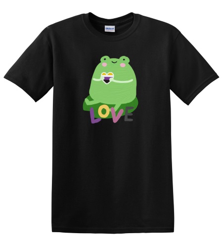 Epic Adult/Youth Pride Love Non Binary Frog Ally lgbtqia Cotton Graphic T-Shirts. Free shipping.  Some exclusions apply.