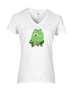 Epic Ladies Pride Love Non Binary Frog Ally lgbtqia V-Neck Graphic T-Shirts