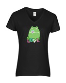 Epic Ladies Pride Trans Love Frog Ally LGBTQIA V-Neck Graphic T-Shirts