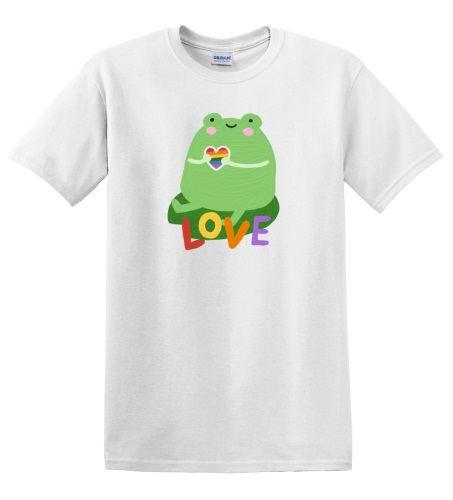 Epic Adult/Youth Pride Gay Frog Love Ally LGBTQIA Cotton Graphic T-Shirts. Free shipping.  Some exclusions apply.