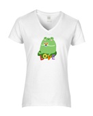 Epic Ladies Pride Gay Frog Love Ally LGBTQIA V-Neck Graphic T-Shirts