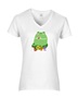 Epic Ladies Pride Gay Frog Love Ally LGBTQIA V-Neck Graphic T-Shirts