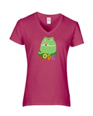 Epic Ladies Pride Gay Frog Love Ally LGBTQIA V-Neck Graphic T-Shirts