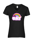 Epic Ladies Pride Be Gay Rainbow Love Ally LGBTQIA V-Neck Graphic T-Shirts