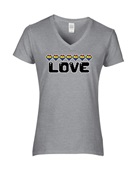 Epic Ladies Pride Pixel Craft Love Ally LGBTQIA V-Neck Graphic T-Shirts