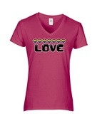 Epic Ladies Pride Pixel Craft Love Ally LGBTQIA V-Neck Graphic T-Shirts