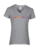 Epic Ladies Pride Eat More Taco Love Ally LGBTQIA V-Neck Graphic T-Shirts