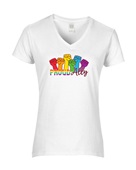 Epic Ladies Pride Proud Ally Love Rainbow LGBTQIA V-Neck Graphic T-Shirts