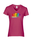 Epic Ladies Pride Proud Ally Love Rainbow LGBTQIA V-Neck Graphic T-Shirts