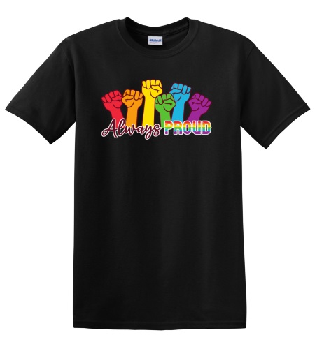 Epic Adult/Youth Pride Always Proud Love Rainbow LGBTQIA Cotton Graphic T-Shirts. Free shipping.  Some exclusions apply.