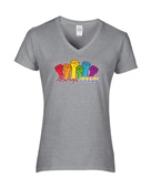 Epic Ladies Pride Always Proud Love Rainbow LGBTQIA V-Neck Graphic T-Shirts