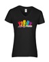 Epic Ladies Pride Always Proud Love Rainbow LGBTQIA V-Neck Graphic T-Shirts