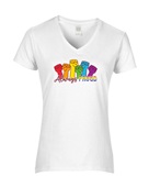 Epic Ladies Pride Always Proud Love Rainbow LGBTQIA V-Neck Graphic T-Shirts