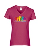 Epic Ladies Pride Always Proud Love Rainbow LGBTQIA V-Neck Graphic T-Shirts