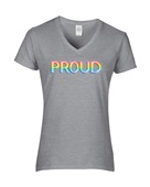 Epic Ladies Pride Proud Love Rainbow LGBTQIA V-Neck Graphic T-Shirts
